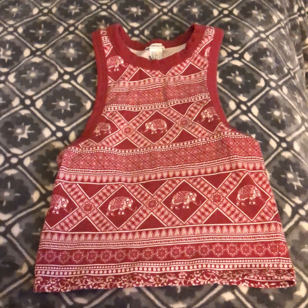 Red Orange Halter Crop Top